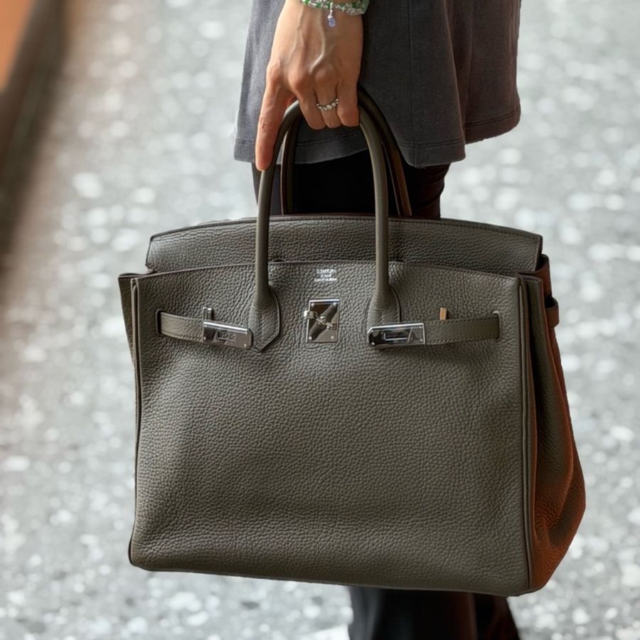 【震撼撿漏價👍🏻全網最低價💫】Hermes/愛馬仕 Birkin35 大象灰銀釦 四大金剛色 經典永不過時-7
