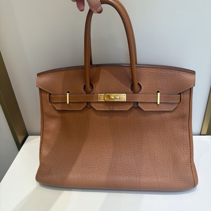 【震撼撿漏價👍🏻全網最低價💫】Hermes/愛馬仕 Birkin35 金棕色 四大金剛色 經典永不過時-2