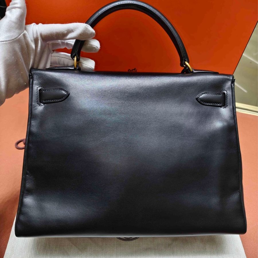 【震撼撿漏價👍🏻全網最低價💫】Hermes/愛馬仕 Kelly32 黑金釦box皮 經典永不過時-1