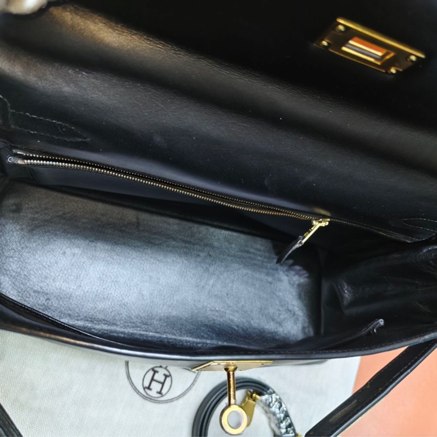 【震撼撿漏價👍🏻全網最低價💫】Hermes/愛馬仕 Kelly32 黑金釦box皮 經典永不過時-7