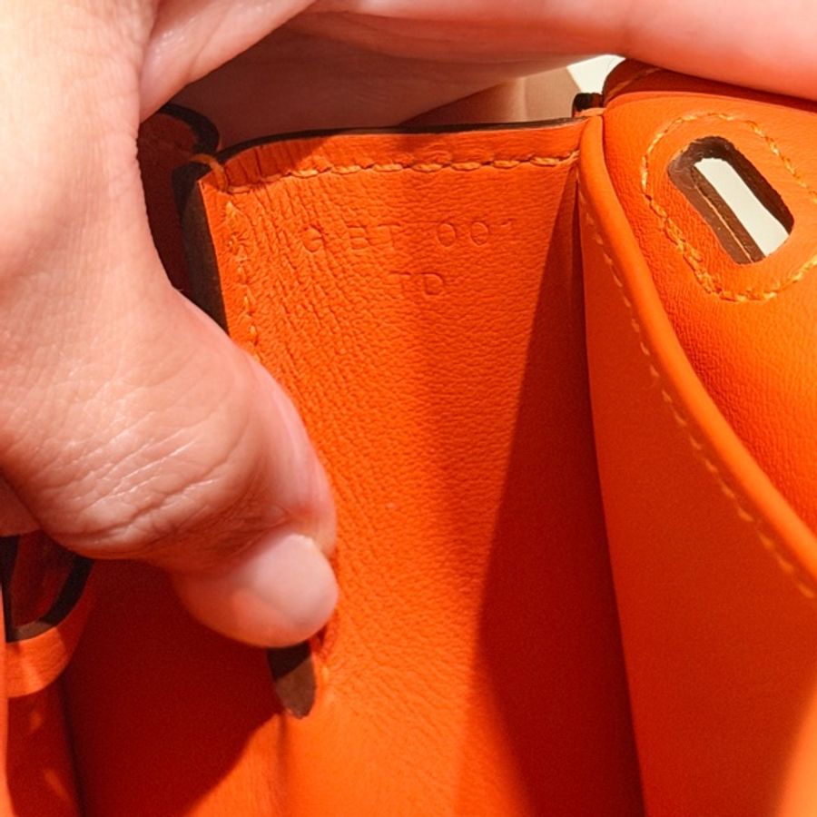 【全新現貨 2026 最新 G 刻】Hermès Mini Halzan 經典橘(33 Orange)銀釦 Swift皮 義大利專櫃全配(附購正)-12