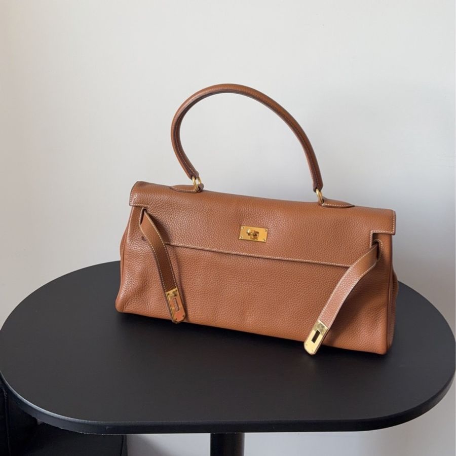 【震撼撿漏價👍🏻全網最低價💫】Hermes/愛馬仕 Kelly42 shoulder 金剛棕金釦 經典永不過時-1