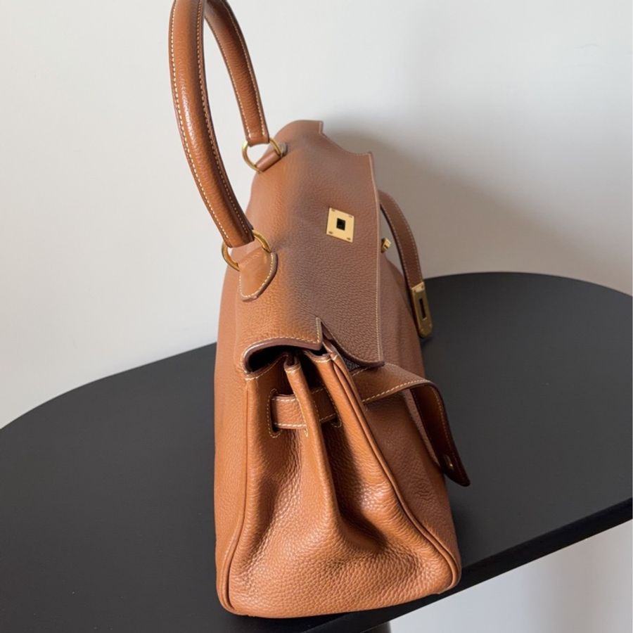 【震撼撿漏價👍🏻全網最低價💫】Hermes/愛馬仕 Kelly42 shoulder 金剛棕金釦 經典永不過時-4