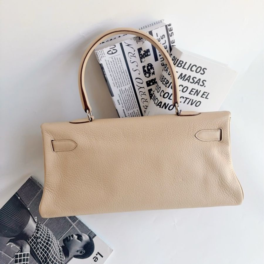 【震撼撿漏價👍🏻全網最低價💫】Hermes/愛馬仕 Kelly42 shoulder 羊毛白銀釦 名媛千金必備-1