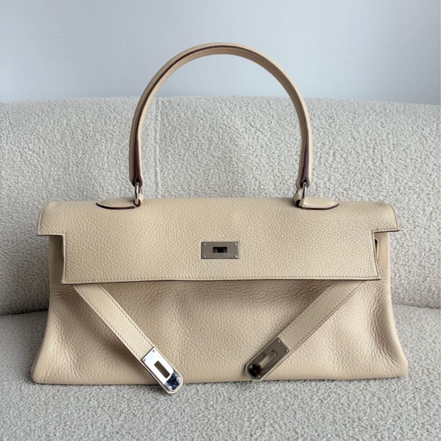 【震撼撿漏價👍🏻全網最低價💫】Hermes/愛馬仕 Kelly42 shoulder 羊毛白銀釦 名媛千金必備-2