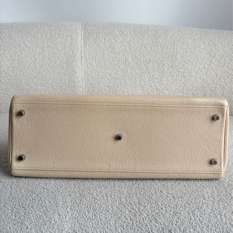 【震撼撿漏價👍🏻全網最低價💫】Hermes/愛馬仕 Kelly42 shoulder 羊毛白銀釦 名媛千金必備-6