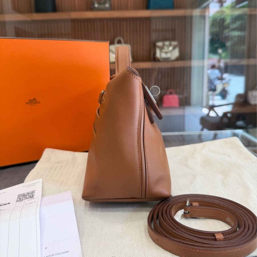 【大全套震撼撿漏價👍🏻全網最低價💫】Hermes/愛馬仕 2424 mini 金棕銀釦 近期流行大熱款-1