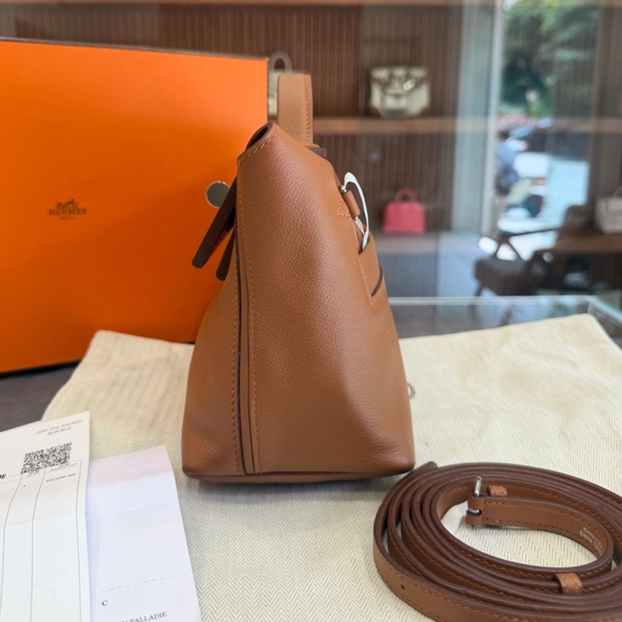 【大全套震撼撿漏價👍🏻全網最低價💫】Hermes/愛馬仕 2424 mini 金棕銀釦 近期流行大熱款-3