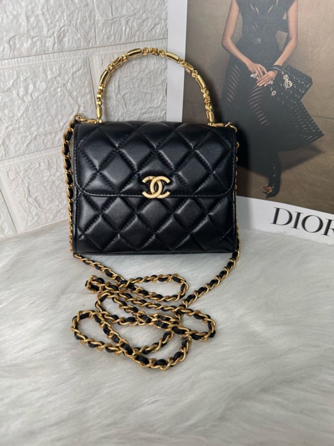 Chanel香奈兒黑金 鏤空琺瑯手柄 Kelly-0