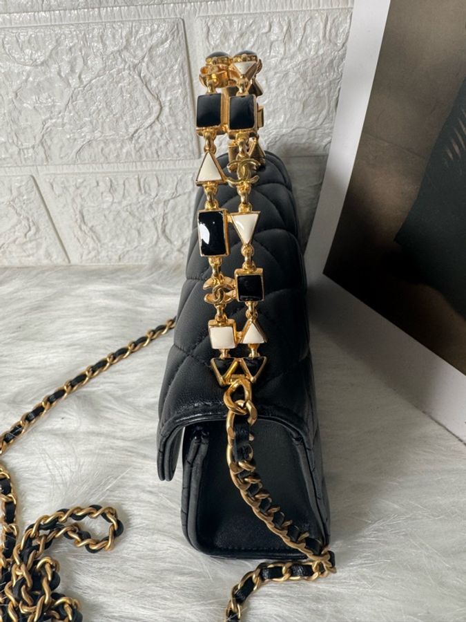 Chanel香奈兒黑金 鏤空琺瑯手柄 Kelly-6