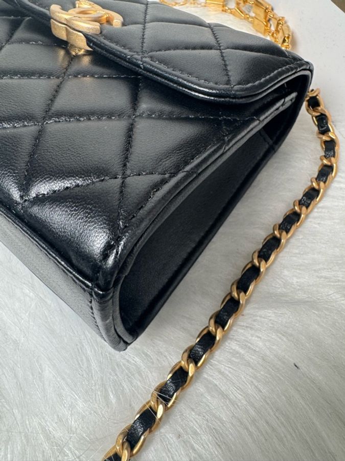 Chanel香奈兒黑金 鏤空琺瑯手柄 Kelly-8
