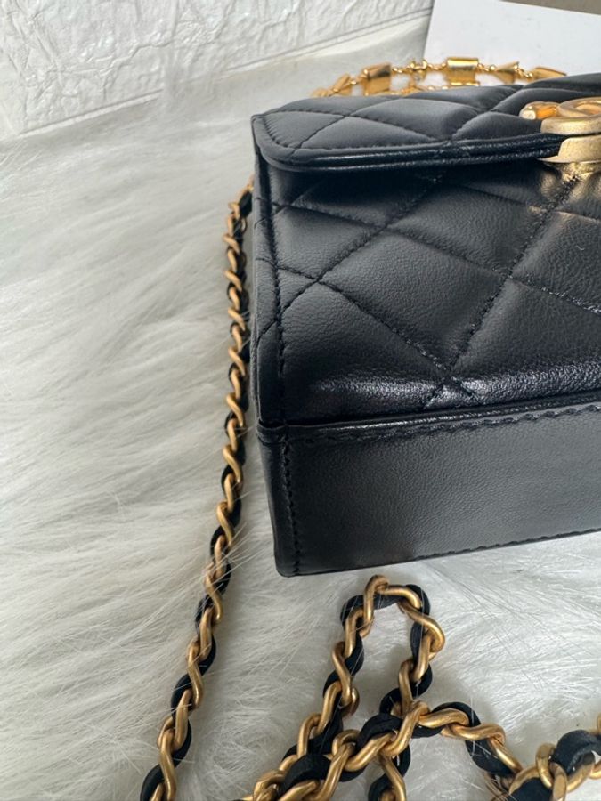 Chanel香奈兒黑金 鏤空琺瑯手柄 Kelly-10