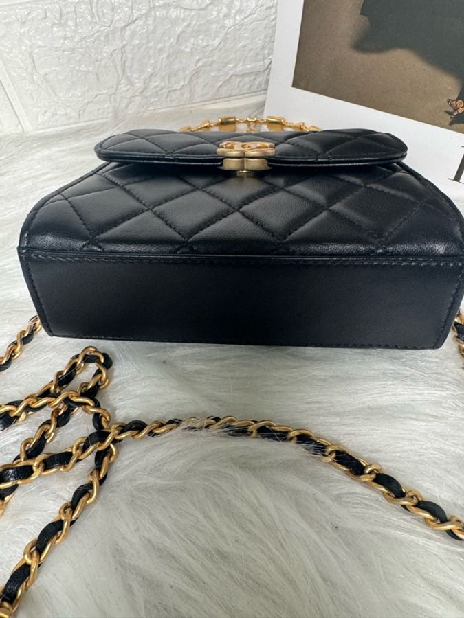 Chanel香奈兒黑金 鏤空琺瑯手柄 Kelly-11