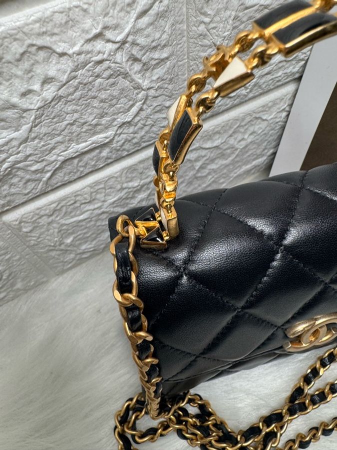 Chanel香奈兒黑金 鏤空琺瑯手柄 Kelly-26