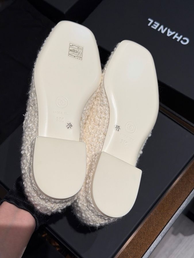 Chanel香奈兒 白金粗花呢樂福鞋36碼 附件塵袋-4