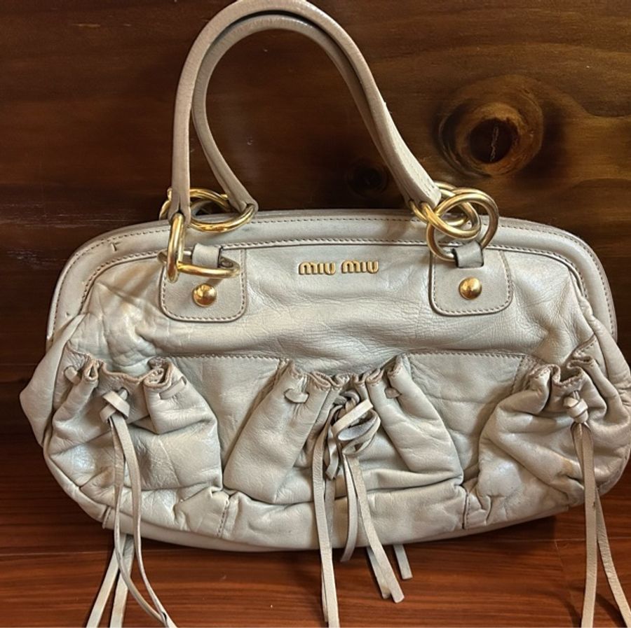 Miu Miu 中古 大容量 餃子包 蝴蝶結包 可裝iPad 超便宜低價出清!-8