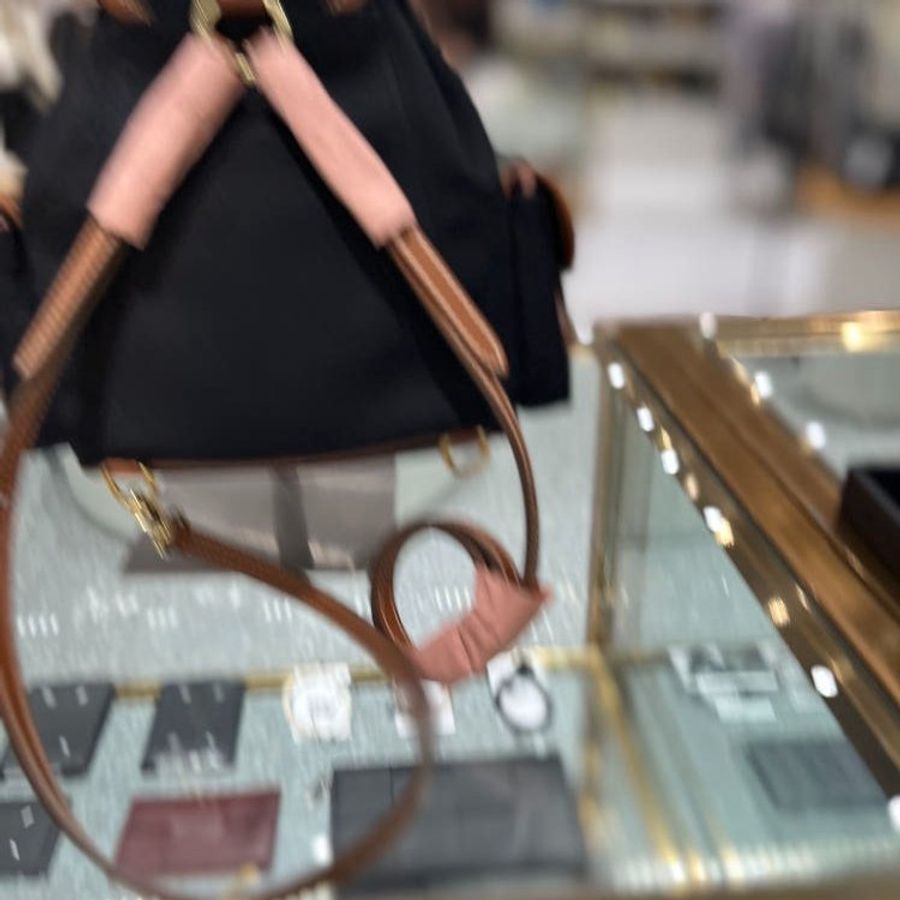 ⏰全新品特賣 專櫃7萬2🌺Miu Miu 5BZ043 迷你帆布拼皮革多口袋後背包 矢車菊藍色/白蘭地色-2