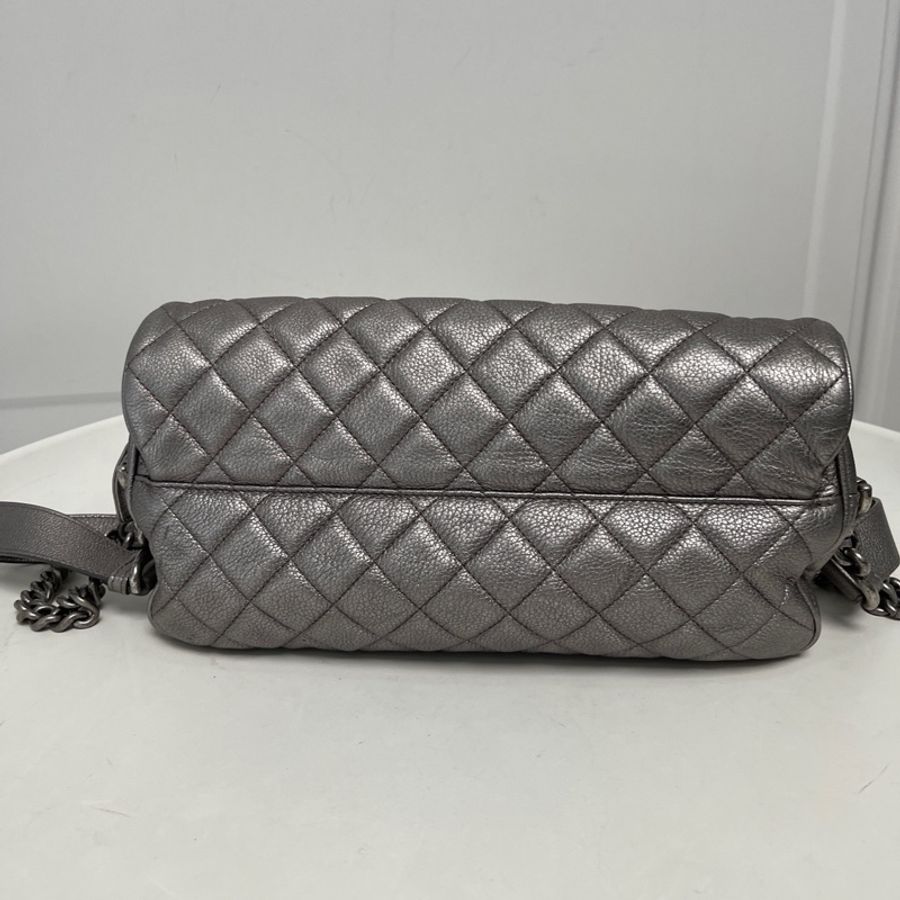 Chanel • 經典太空銀荔枝牛皮朋克鏈條Cf-6