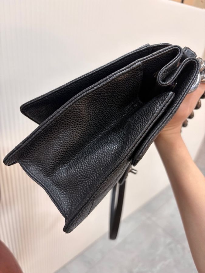 Chanel • 經典黑銀荔枝牛皮孟買二合一鏈條包-6