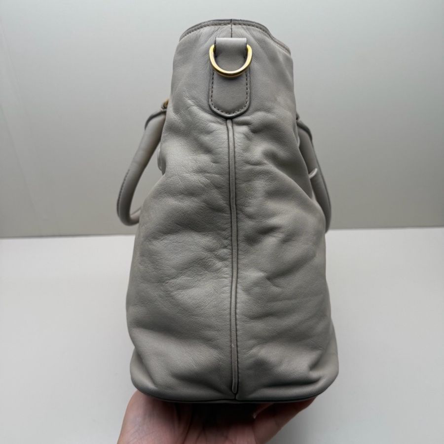 Prada • 經典大象灰全皮托特包 🈶原廠背帶-3