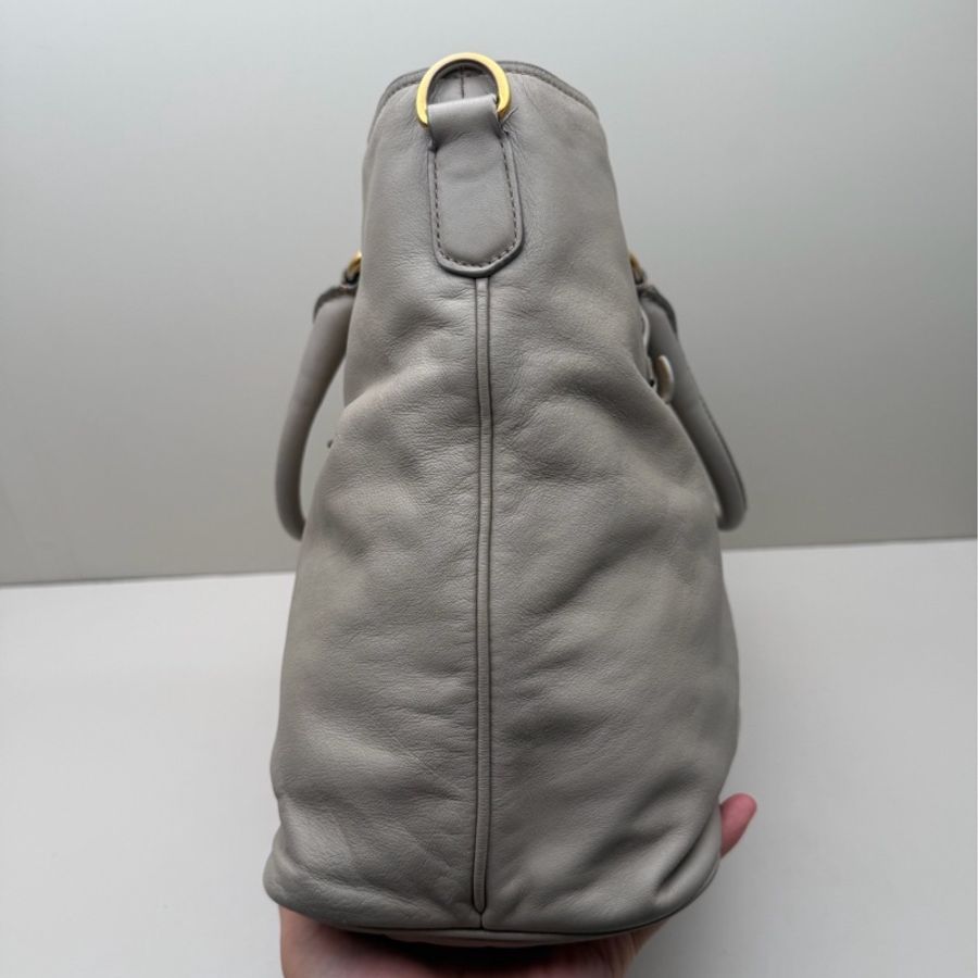 Prada • 經典大象灰全皮托特包 🈶原廠背帶-4