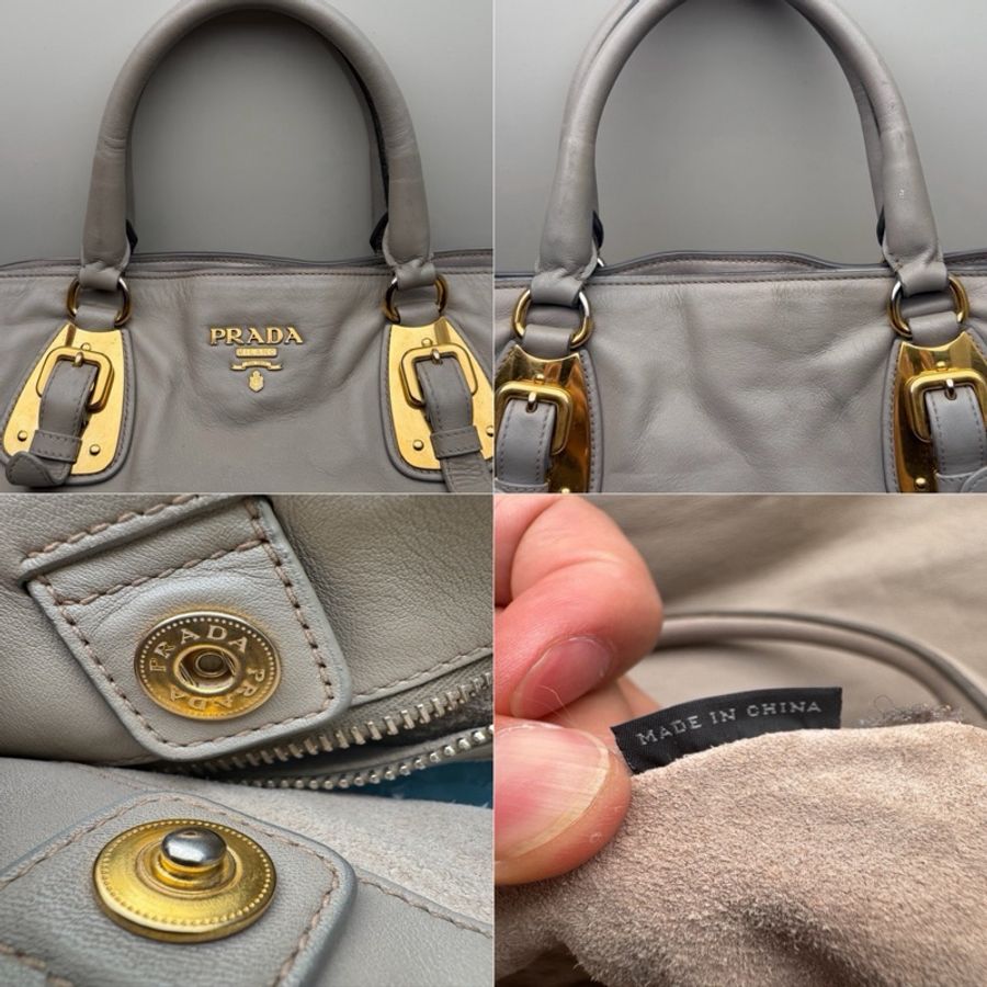 Prada • 經典大象灰全皮托特包 🈶原廠背帶-8
