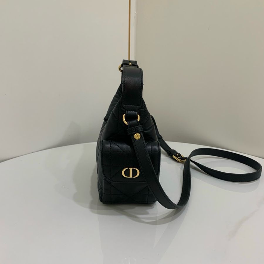 迪奧/Dior 中號 D-Dream 手袋 黑色羊皮手提包腋下包斜挎包-2