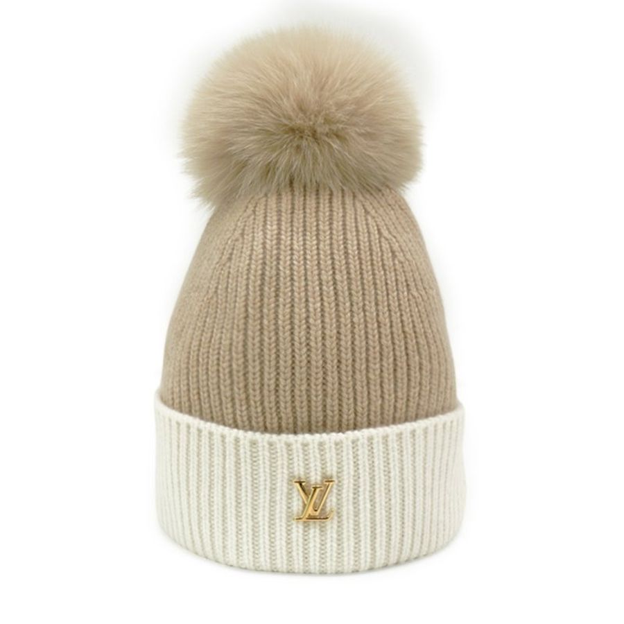 Louis Vuitton Cold Spark 山羊絨毛球毛帽 (M79396-米/奶白)-0