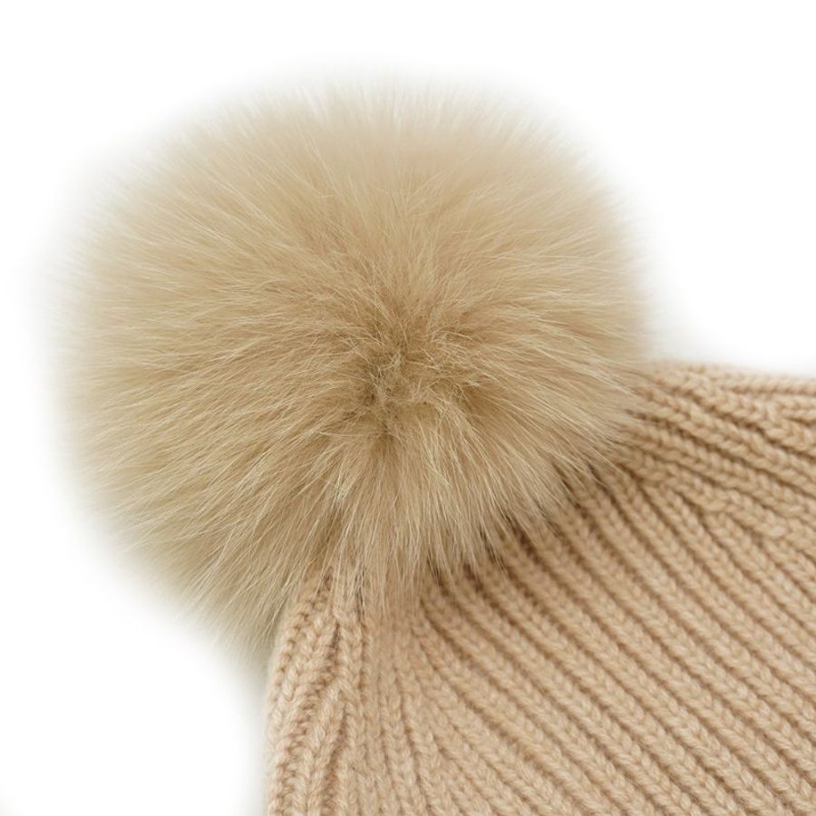 Louis Vuitton Cold Spark 山羊絨毛球毛帽 (M79396-米/奶白)-3