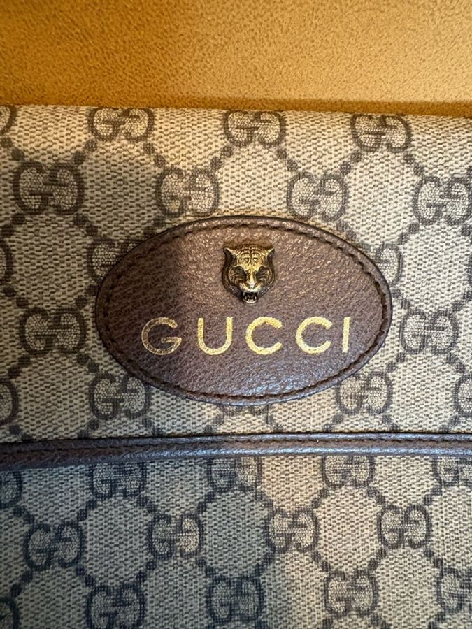 GUCCI 古馳 經典老花虎頭腰包 胸包 斜背包 男女適用 八成新 無附件-6