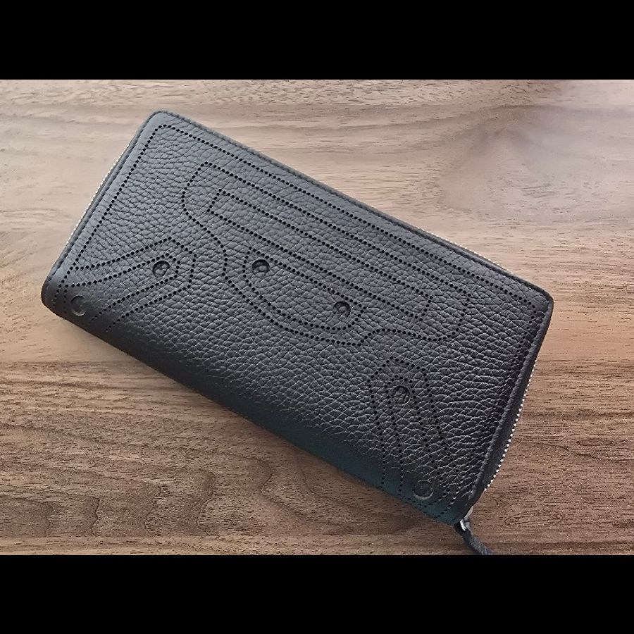 Balenciaga 黑色牛皮壓紋 Shadow 長夾 閒置全新未使用-0