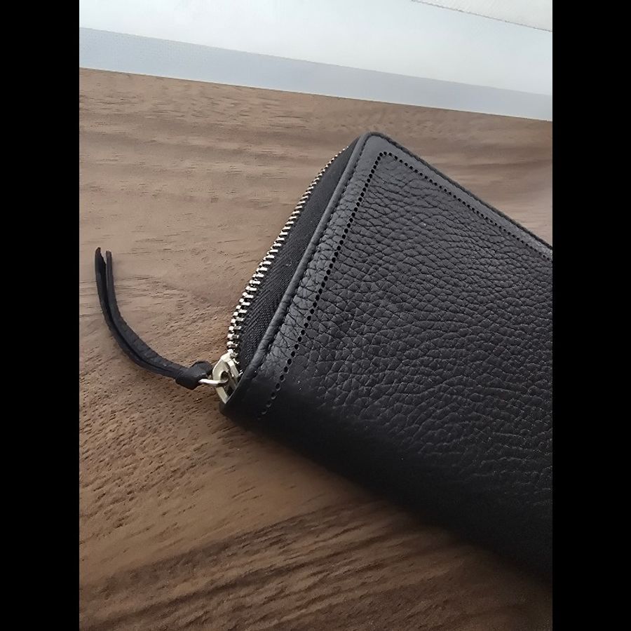 Balenciaga 黑色牛皮壓紋 Shadow 長夾 閒置全新未使用-4