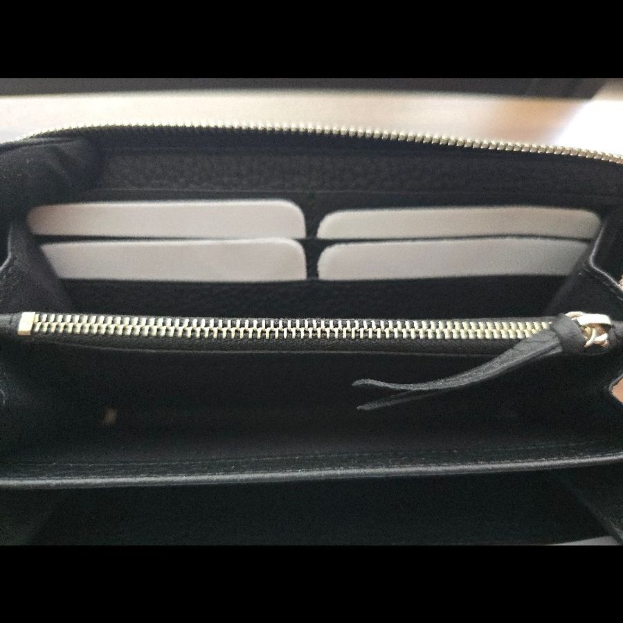 Balenciaga 黑色牛皮壓紋 Shadow 長夾 閒置全新未使用-12
