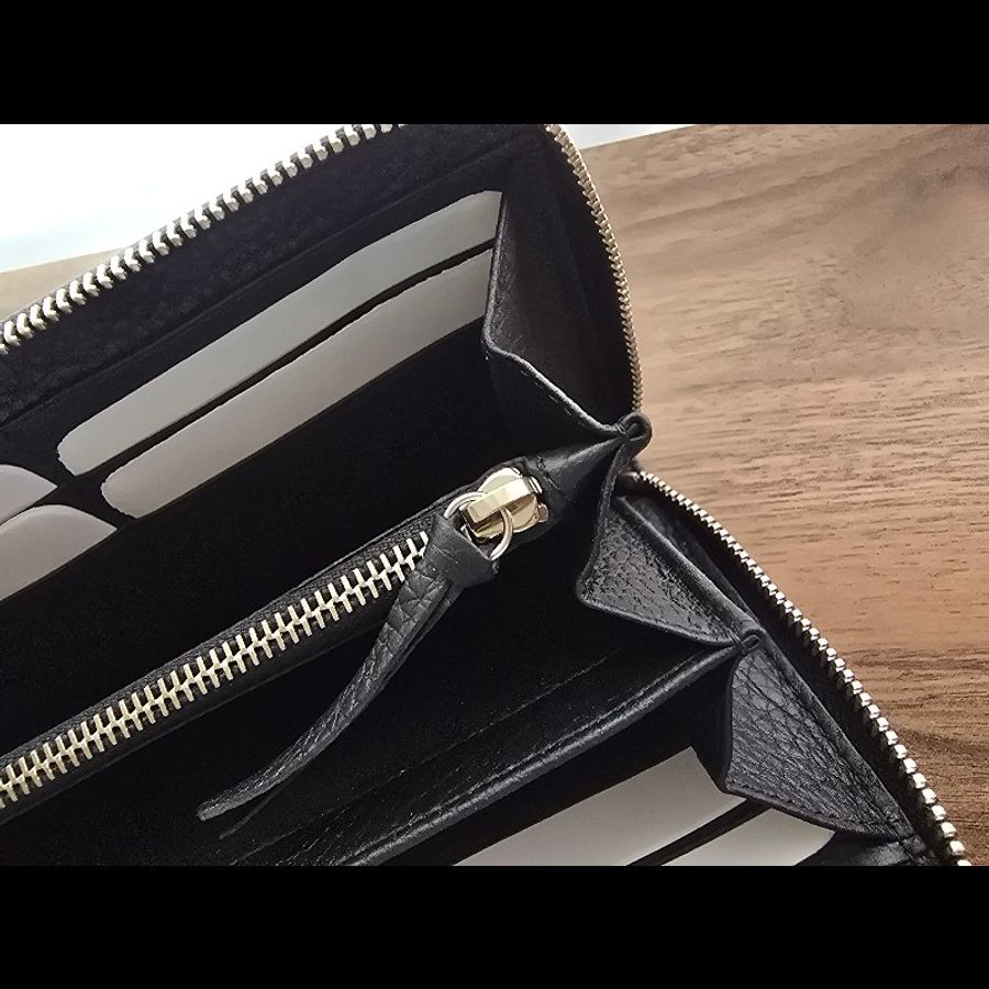 Balenciaga 黑色牛皮壓紋 Shadow 長夾 閒置全新未使用-14