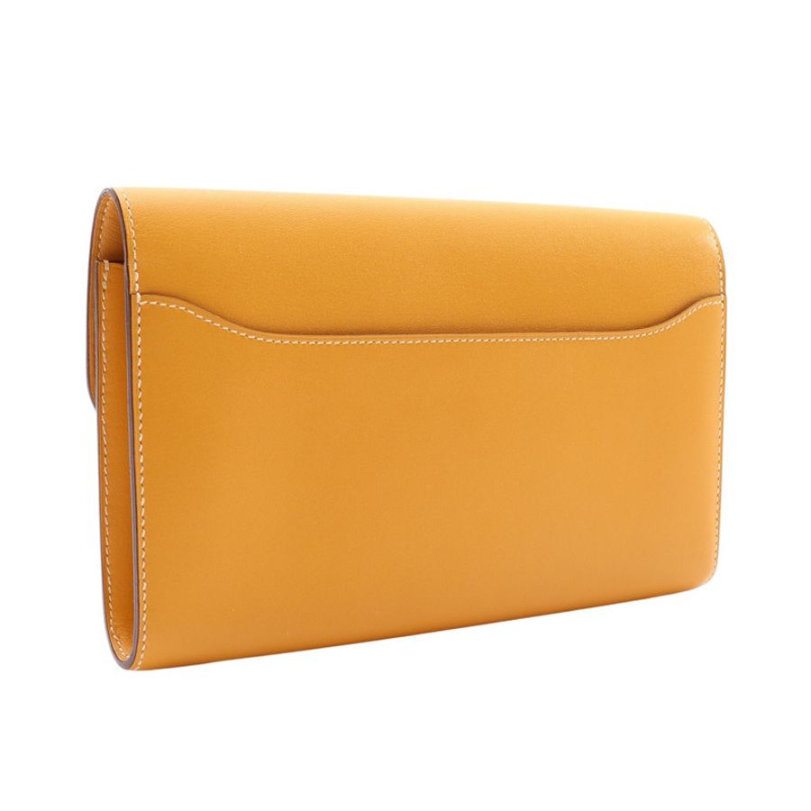 HERMES 愛馬仕 Constance 長夾 Tadelakt牛皮 稻草黃 A刻-1