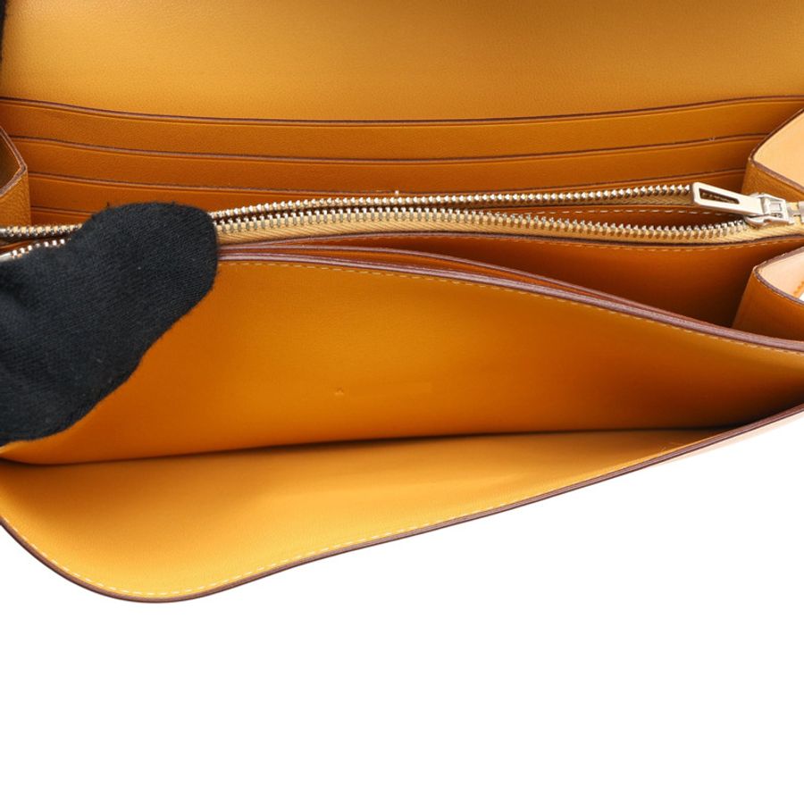 HERMES 愛馬仕 Constance 長夾 Tadelakt牛皮 稻草黃 A刻-3