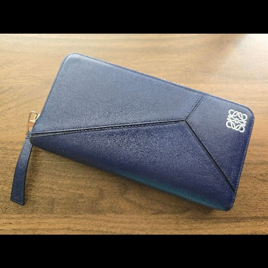 Loewe Puzzle 寶藍色 全拉鍊 長夾-0