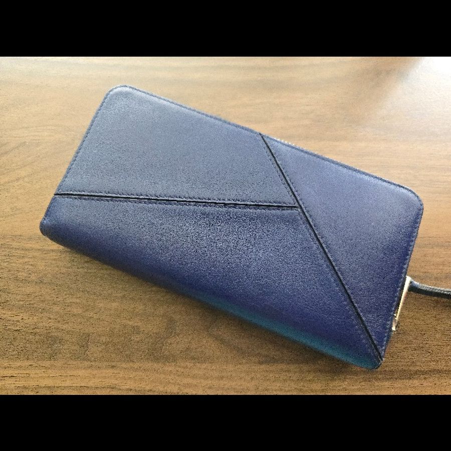 Loewe Puzzle 寶藍色 全拉鍊 長夾-1