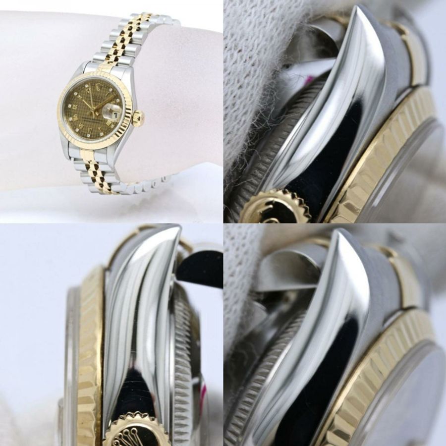 勞力士 Datejust 10P 鑲鑽千鳥格金 69173G 女士腕錶 40548-6