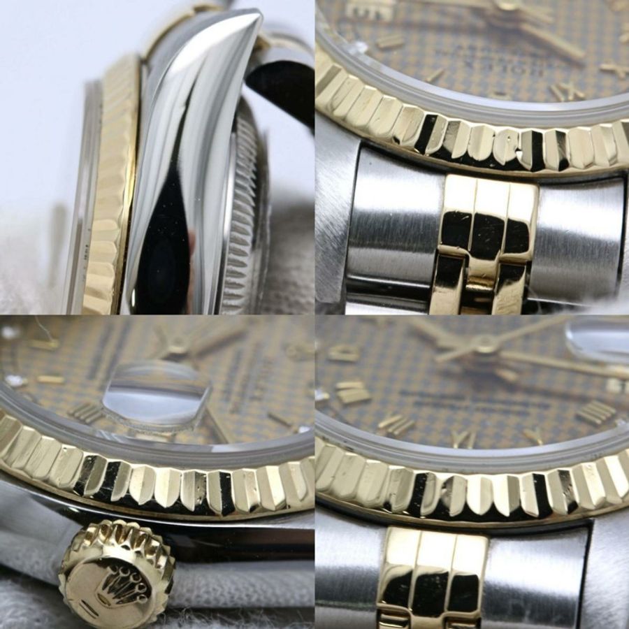 勞力士 Datejust 10P 鑲鑽千鳥格金 69173G 女士腕錶 40548-7