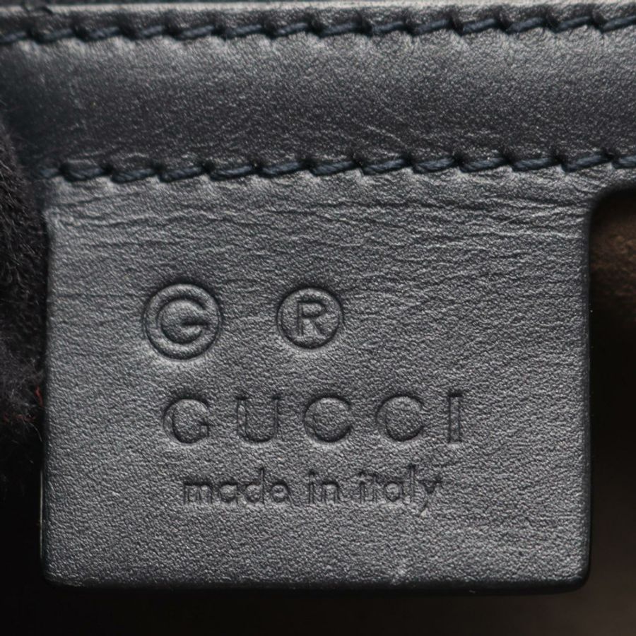 GUCCI GG Blooms 雙肩包 546327 帆布皮革 米色 海軍藍 二手-3
