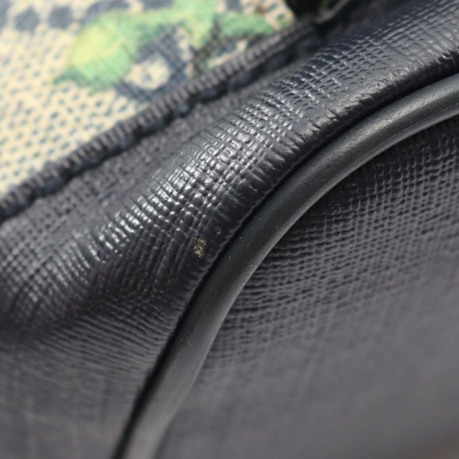 GUCCI GG Blooms 雙肩包 546327 帆布皮革 米色 海軍藍 二手-4