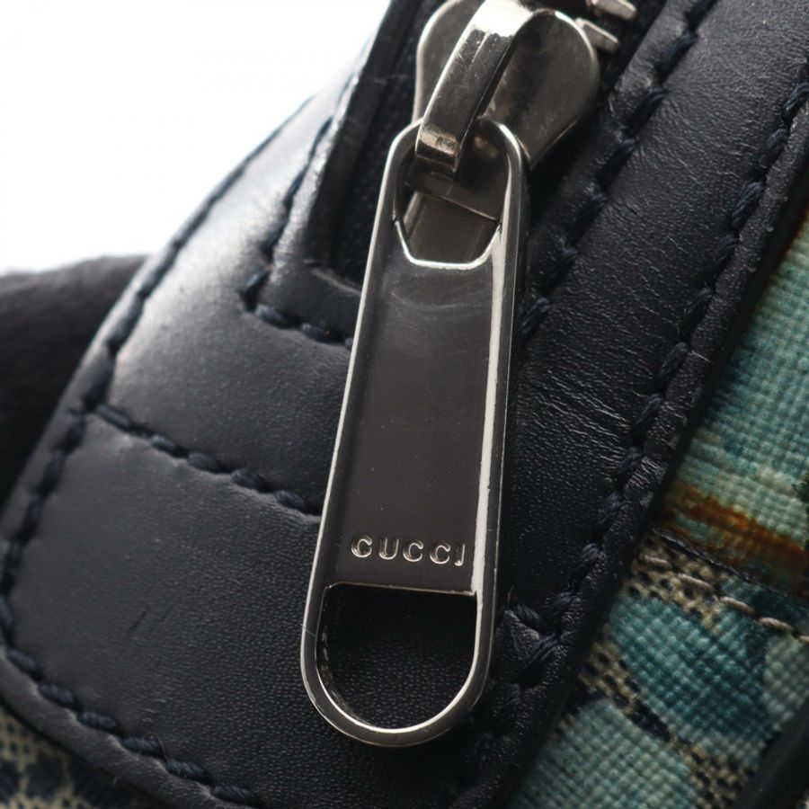 GUCCI GG Blooms 雙肩包 546327 帆布皮革 米色 海軍藍 二手-10