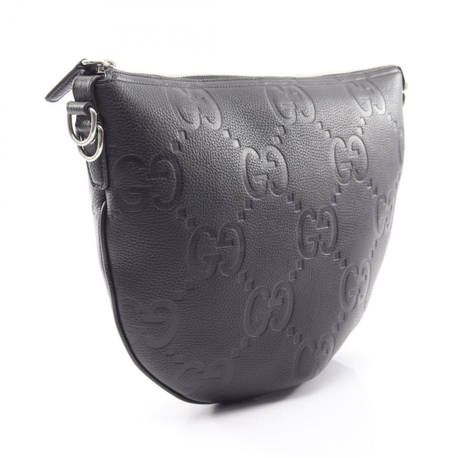 GUCCI Jumbo GG B Sherry Line 單肩斜背包 801887 黑色皮革 二手-1
