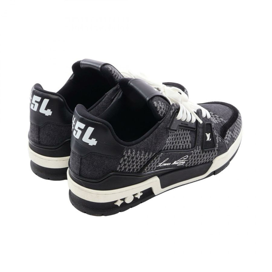 路易威登 Trainer 系列運動鞋 1AD6DZ 牛仔皮革灰色二手男鞋-1