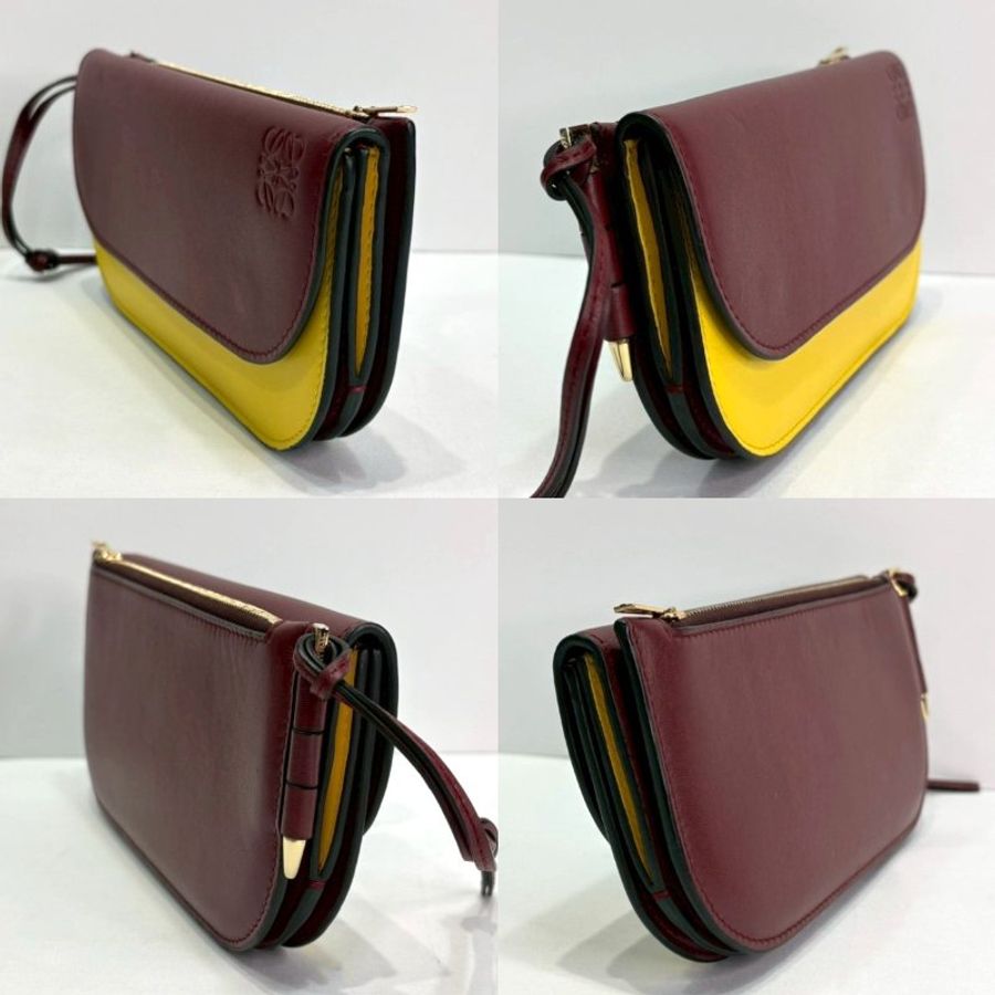 LOEWE Gate Continental紅黃翻蓋長夾-2