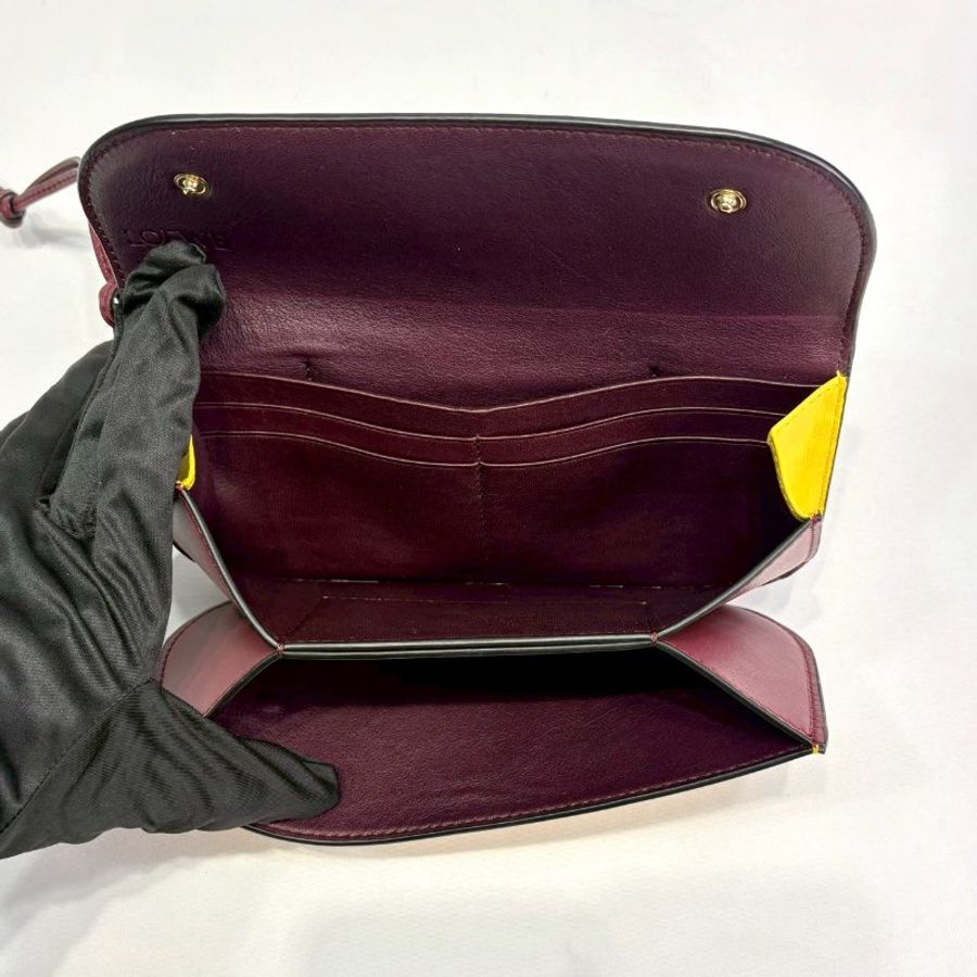 LOEWE Gate Continental紅黃翻蓋長夾-3