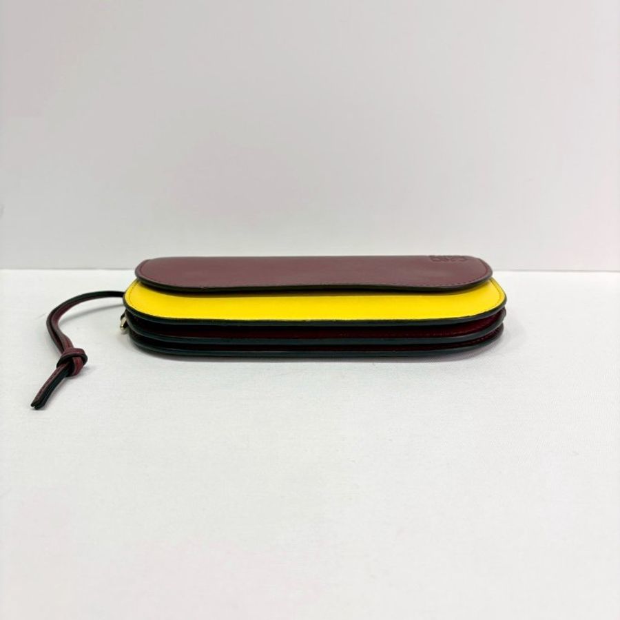 LOEWE Gate Continental紅黃翻蓋長夾-6