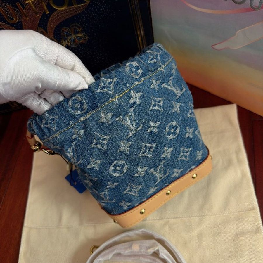 近全新 路易威登/Louis Vuitton 丹寧牛仔nano小水桶 芯片款-1