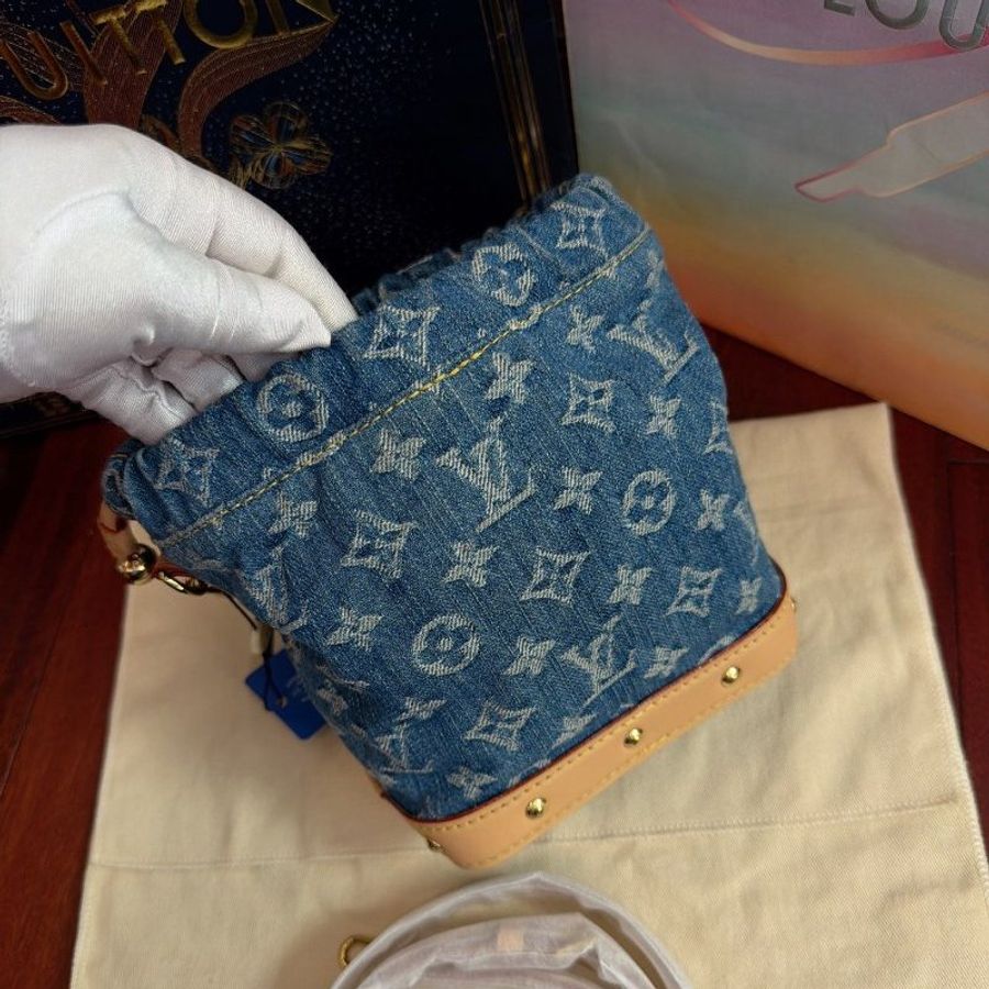 近全新 路易威登/Louis Vuitton 丹寧牛仔nano小水桶 芯片款-6